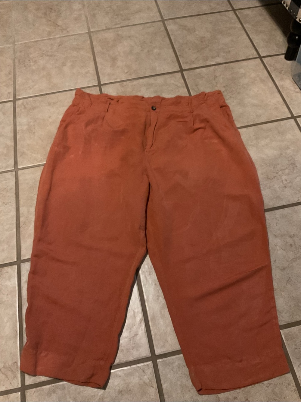 Madewell Women’s Terracota Linen Pants Plus Size 22